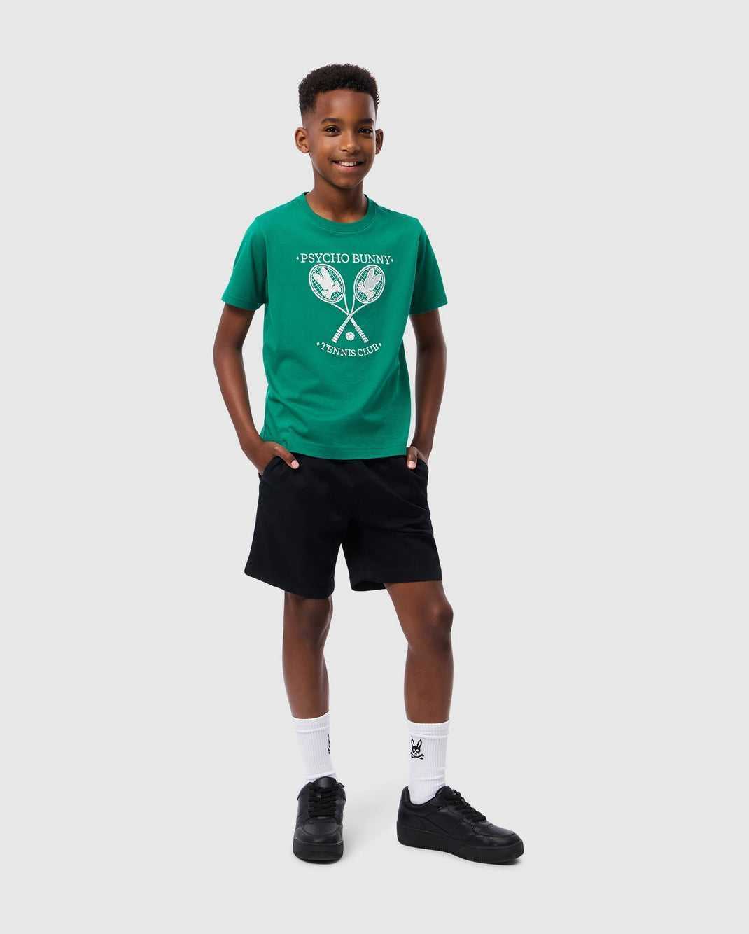 Polos Psycho Bunny Courtside Graphic Tee Vert Enfant | HBM-33178632